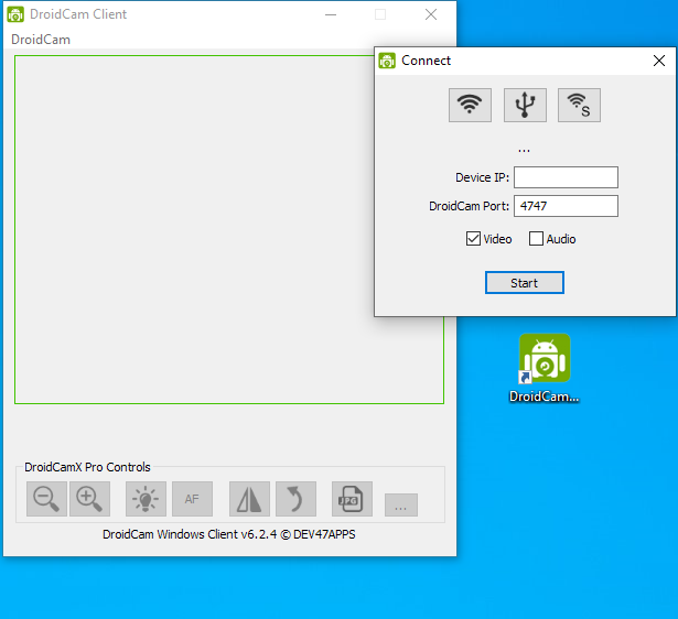 Droidcam cheap client window